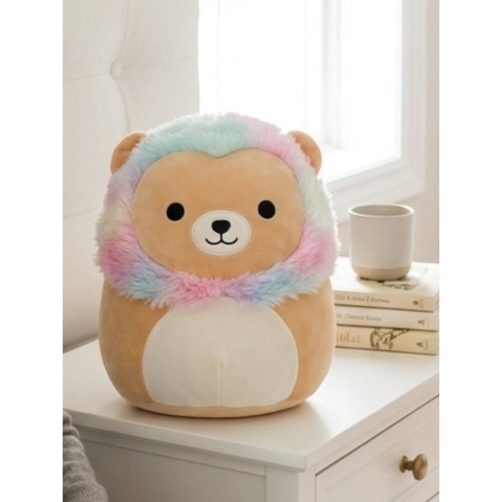 Squishmallow 8” Leonard the Lion - Pastel Rainbow Mane Plush